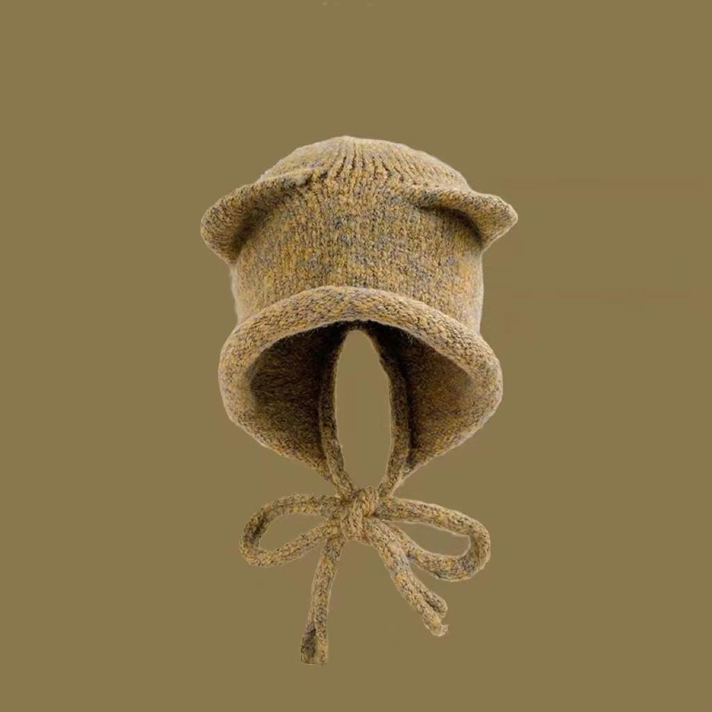 Adorable Cat Ear Knit Hat Women Winter Japanese Style Warm Ear Protector Headband Wool Hat
