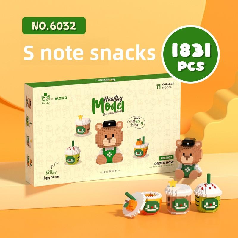 

Burger Ice Cola Cream Bear Cartoon Assembled Building Blocks Set Toys Children S Snack 1831pcs