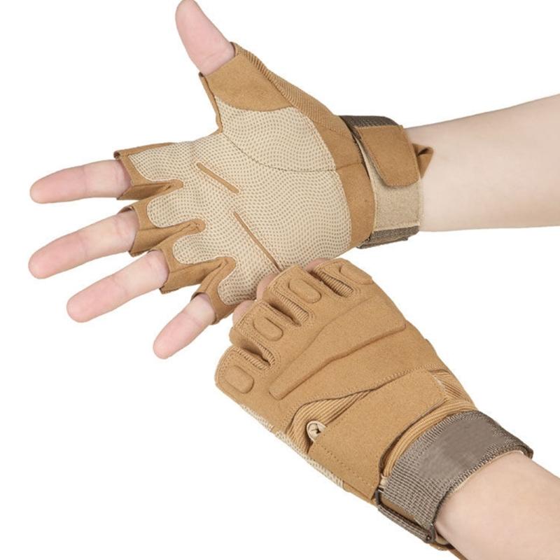 Fingerless Tactically Glove Knuckles Protective Breathable Glove onSlip Cycling Half Finger Glove for Cycling Hunting