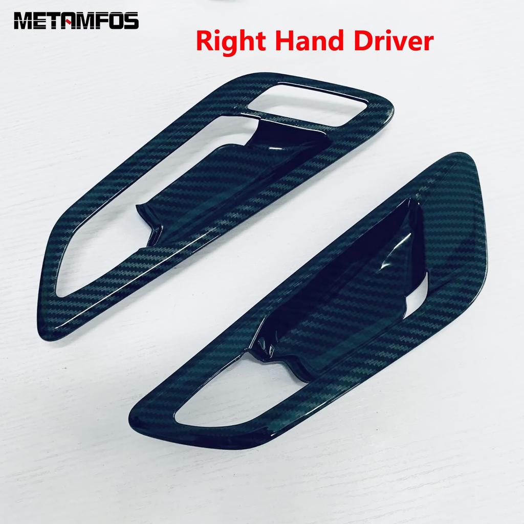 For Toyota Alphard Vellfire 2024 2025 2026 Carbon Fiber Interior Front Door Handle Bowl Cover Trim Bezel Accessories Car Styling