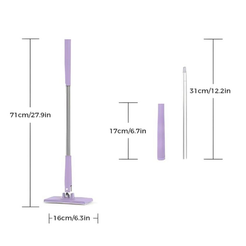 Mini Mop Automatic Paper Towel Changing Mop Home Cleaning Mop with Push-Pull Cloth Changing Handle Face Towel & Wipes Compatible