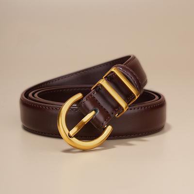 Ladies' New Leather Simple and High-end Pin Buckle Decoration with Jeans Belt Fashionable Trousers