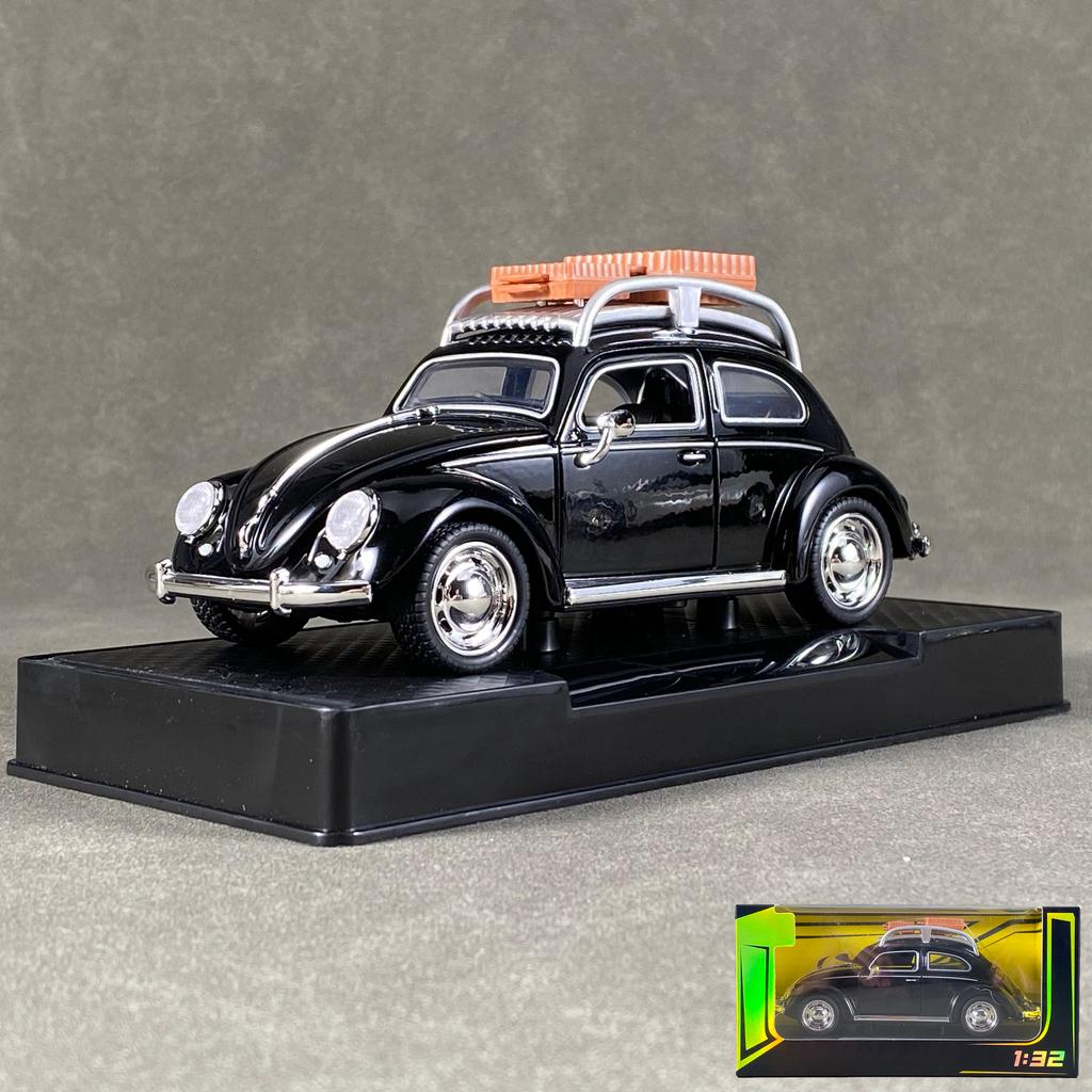 1:32 Volkswagen Beetle Travel Version Compact Sedan Alloy Metal Diecast Model Car Children's Toy Car Classic Retro Cars Holiday
