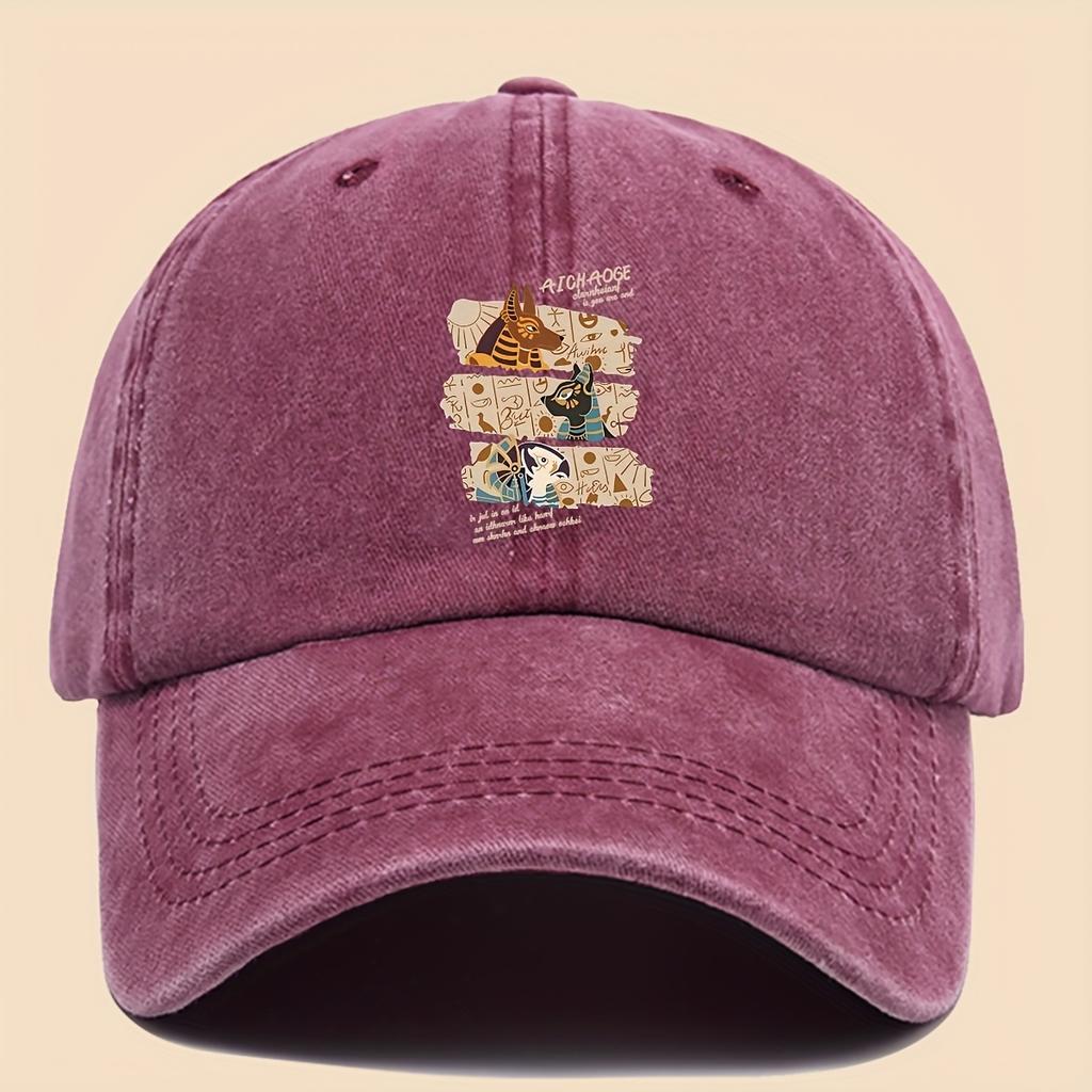 Pc Lustige Baseballkappe mit Aufdruck Ägyptische Mythologie Anubis Design Trendige Klassische Schwarze Papa Trucker-Kappe Atmungsaktiv und Komforta