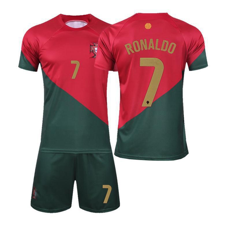 2223 Portugal Home 7 Away C Ronaldo Football Uniform National Team Short-sleeved World Cup Set