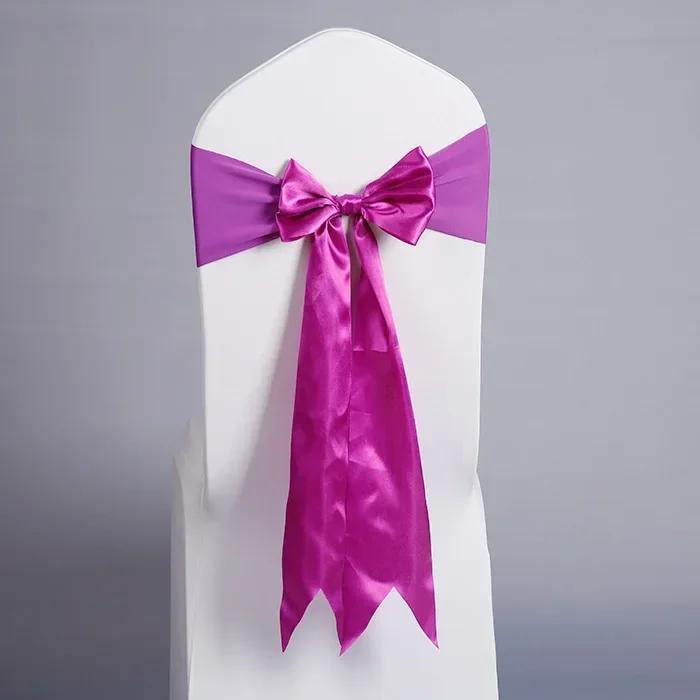 Wedding Decoration Satin Chair Sash Colour Design Bow Tie Birthday Party Festival Hotel Show Shiny Look Luxury Dining Room