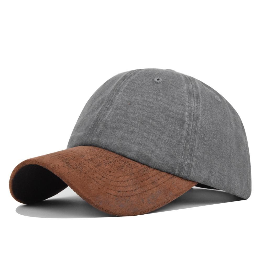 Casquette de Baseball Minimaliste en Coton Uni Pour Hommes Femmes Haute Qualité Réglable Souple Casquette Casual d'Extérieur Visière Pare-Soleil Chapeau de Soleil 54-60cm gray