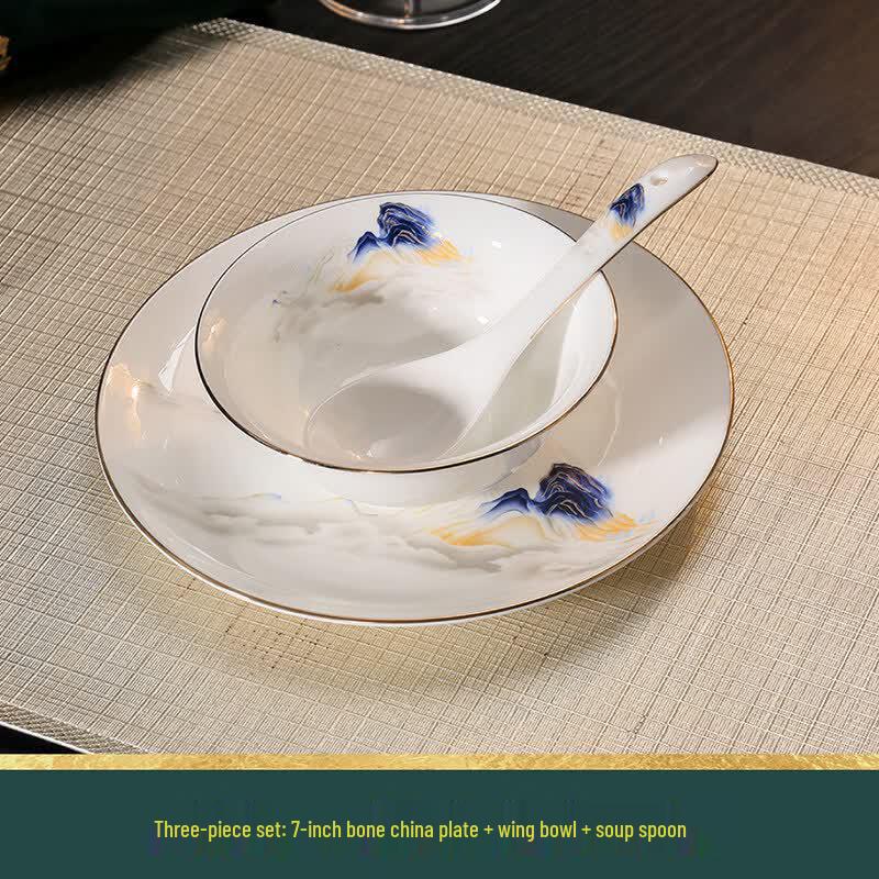Tao Zhi Bone China Restaurant Dinnerware Set