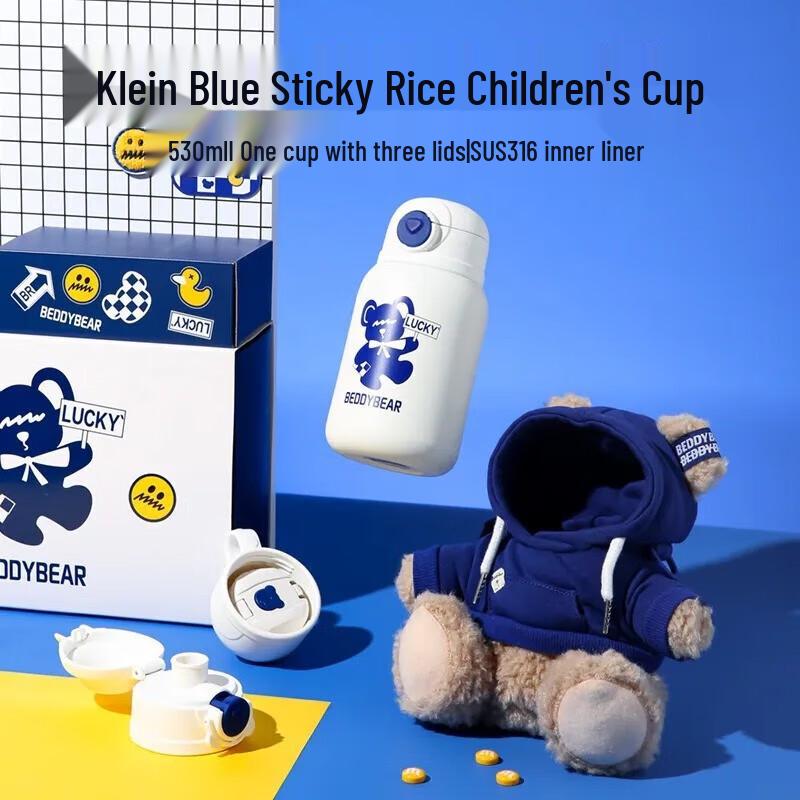 Beddybear 530ml Kids Insulated Stainless Steel Straw Water Bottle