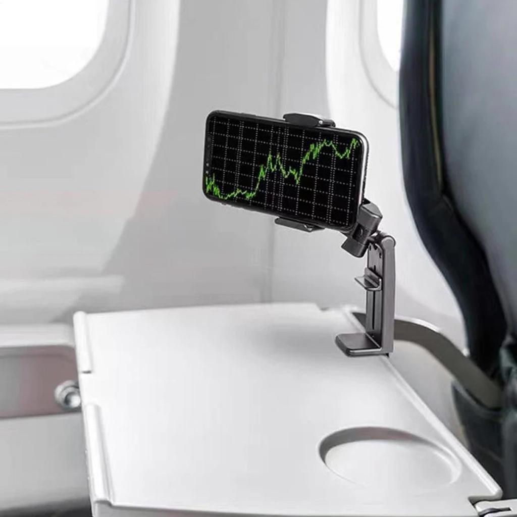 Portable Foldable Airplane Phone Holder Handfree Travel Tablet Bracket 360 Rotation Multifunction Tablet Mount Seat