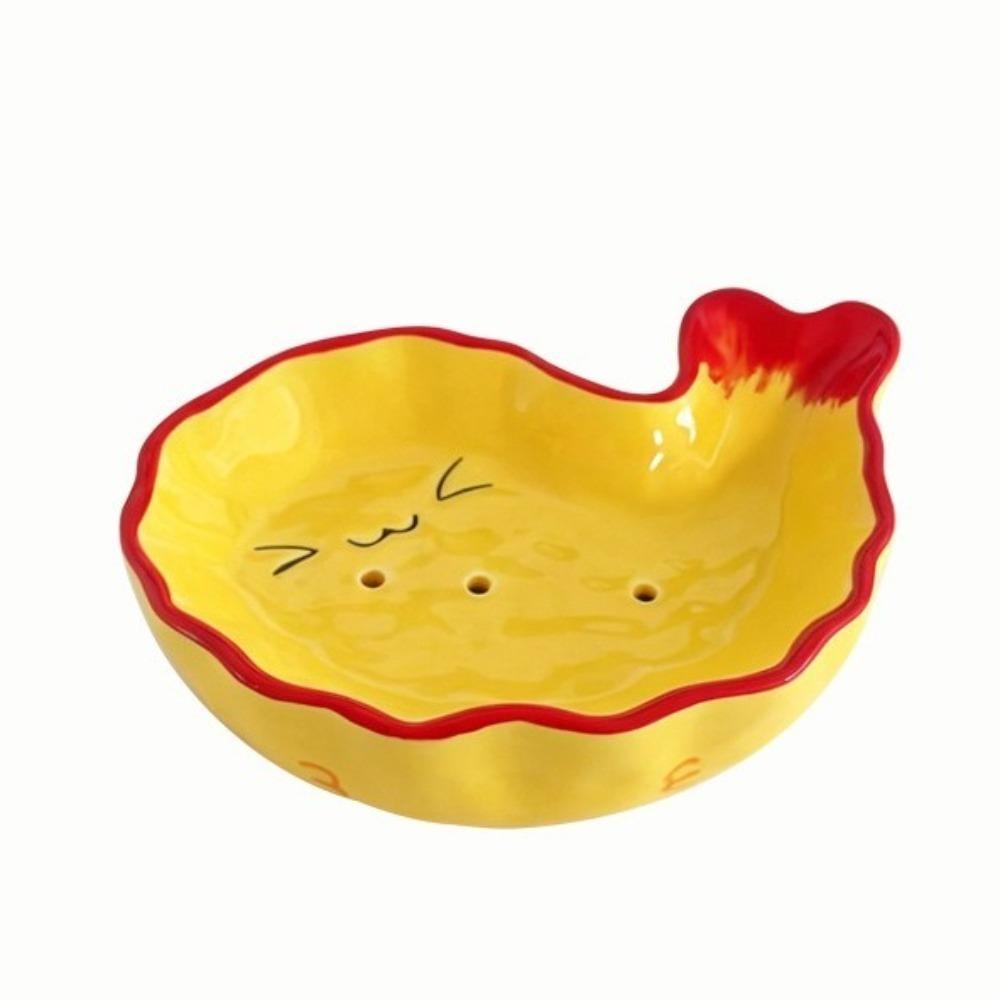 Cartoon Draining Soap Dish Exquisite Soap Shelf Convenient Soap Drainage Rack Bathroom Ceramic