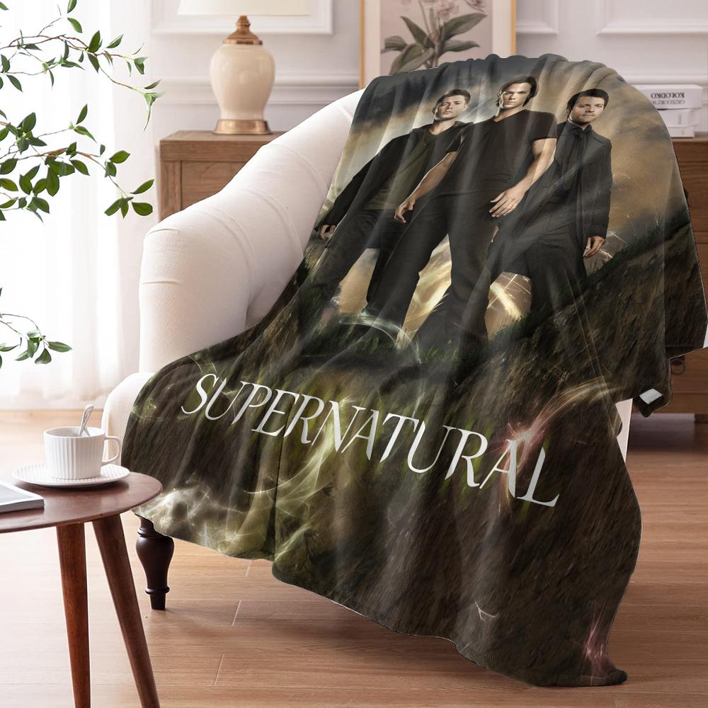S-Supernatural Throw Soft Flannel Throw Summer Blanket Lightweight Cozy Nap Blanket For Sofa Bed Travel