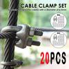 20 Pcs M6/M5 U Shaped Cable Clamp 304 Stainless Steel Wire Rope Clamp Multipurpose Wire Rope Clip for Clothesline Metal Cable