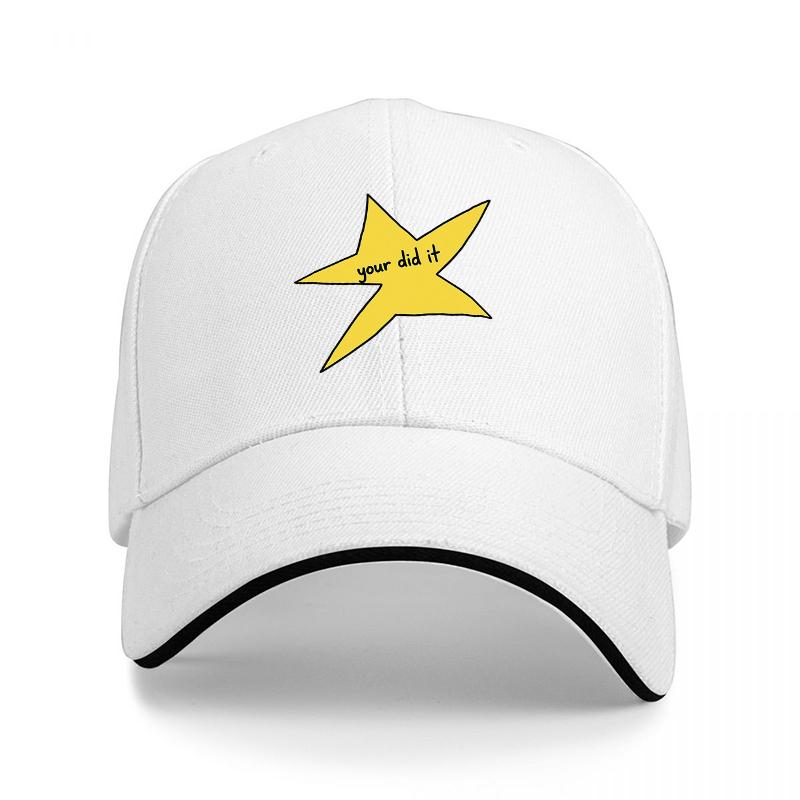 Your Did It Star Logo Black Baseball Cap with Yellow Embroidered Design for Everyday Wear and Fashion StateUnisext