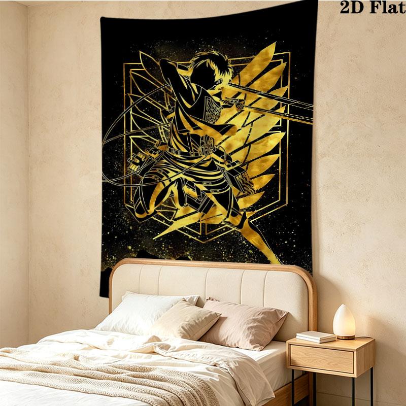 Tapestry ze Ścianą z Attack on Titan Estetyczny Ozdoba Ścienna Drukowany Materiał Koc Dekoracyjne Tapiserie Do Sypialni Salonu Wystrój Domu
