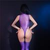 Sexy Women Thin Oil Glossy Shiny Bodysuit Sheer See Through Elastic Bandage Shapping Tights One Pieces Thong Maid Leotard