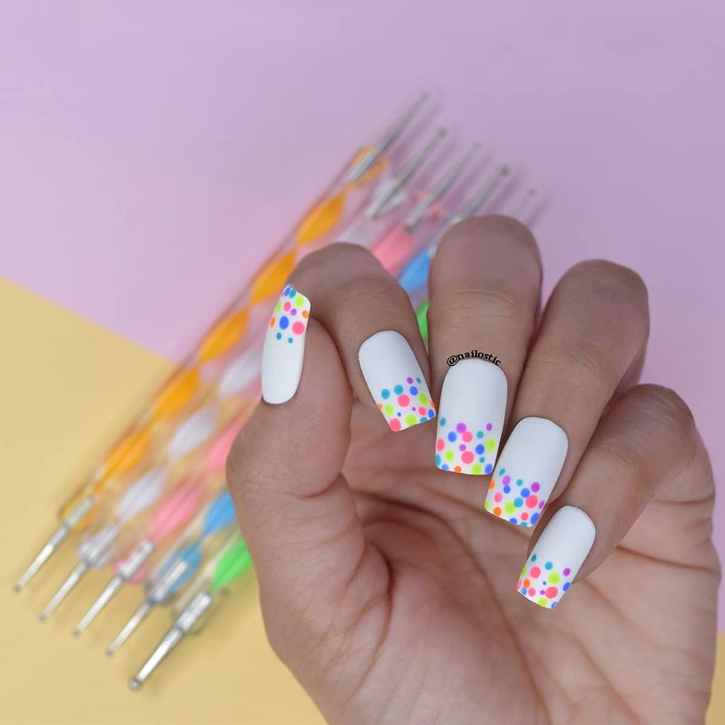 Coslifestore-Nagelkunst studio kit voor meisjes-met Nagelsverlenging set (Set van 1080 stuks) 48 Nagellak Glitters, 5 Dotting Tools, 15 Nagellak Kwasten, Palet