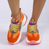 Women Sneakers Retro Running Shoes Casual Leather Fabric Breathable Loafers Height Increased Platform Sneakers Women