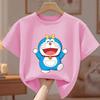 Doraemon Summer Boys and Girls Children's Short Sleeve Crew Neck Loose T-Shirt