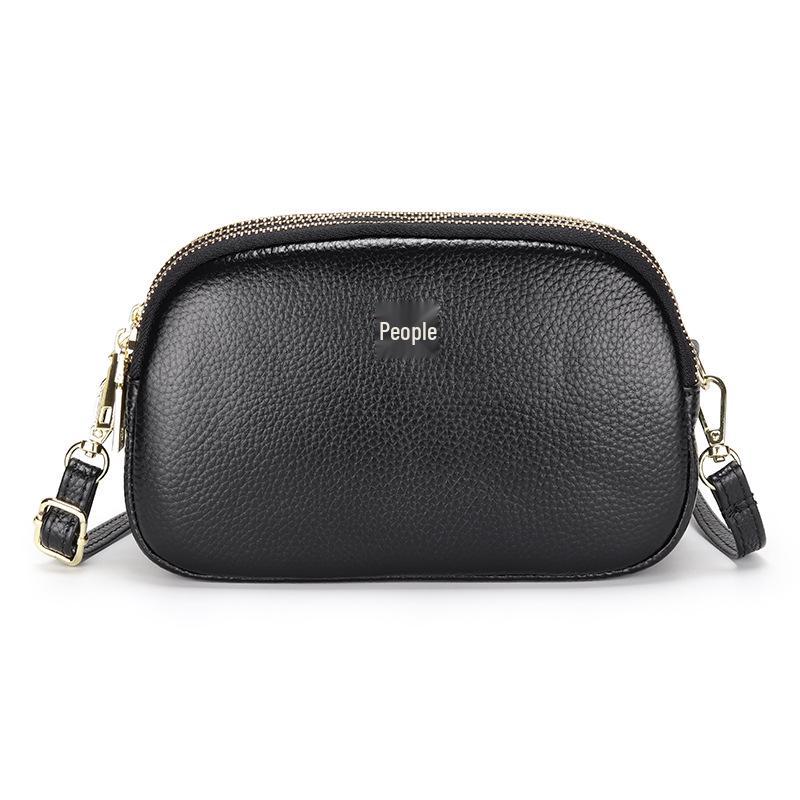Women's Genuine Leather Crossbody Square Bag - Soft, Fashionable, Versatile, and High-Quality for Commuting