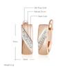 Fashion Square Wide Earrings For Women  Rose Gold  Color Mix Natural Zircon English Earrings Ethnic Bride Jewelry