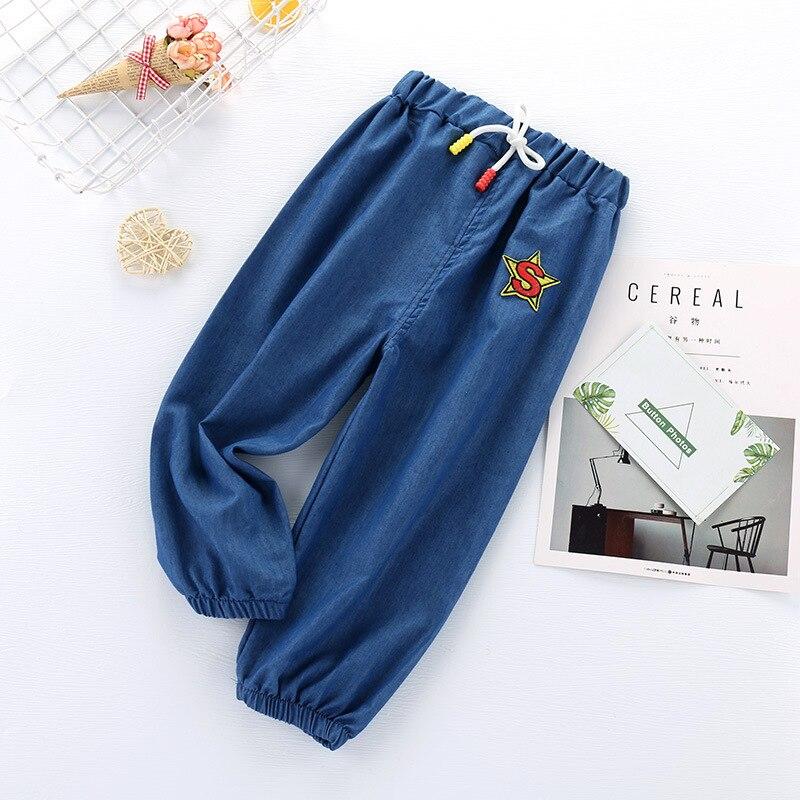 MAITA Children Lightweight Breathable Denim Anti-mosquito Pants Fashion Home Baby Casual Tracksuit Summer Football Boys Long Pants