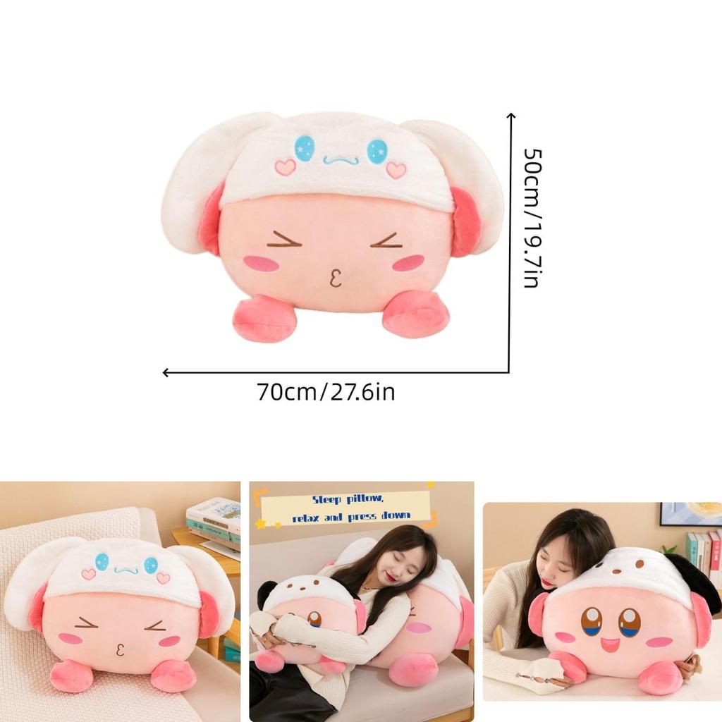 Cute Cartoon Kirby And Cinnamoroll Plush Pillow Toy For Valentine's Day