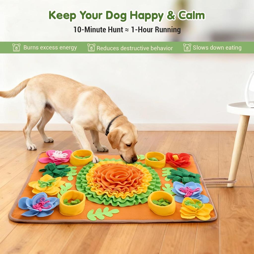 Avont Snuffle Mat for Dogs, Sniff Activity Interactive Sniffing Feeding Puzzle Slow Feeder for Puppies Cats Pets, Stress Relief Foraging Skills Brain