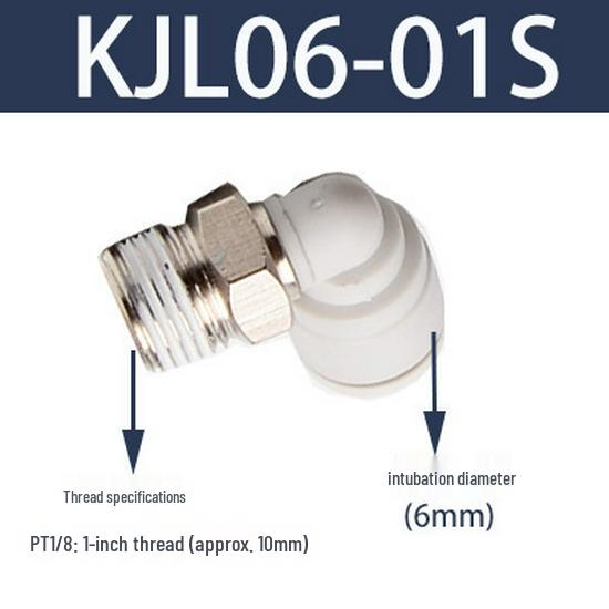 SMC Pneumatic Mini Right Angle Elbow Push-to-Connect Fitting KJL Series