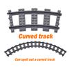 City Trains Flexible Tracks Forked Straight Curved Soft Rails Track Switch Building Block Bricks Kids DIY High-tech Train Toys