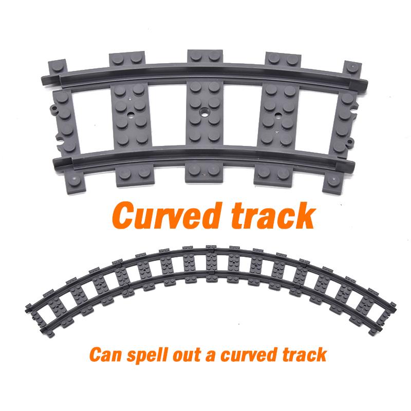 City Trains Flexible Tracks Forked Straight Curved Soft Rails Track Switch Building Block Bricks Kids DIY High-tech Train Toys