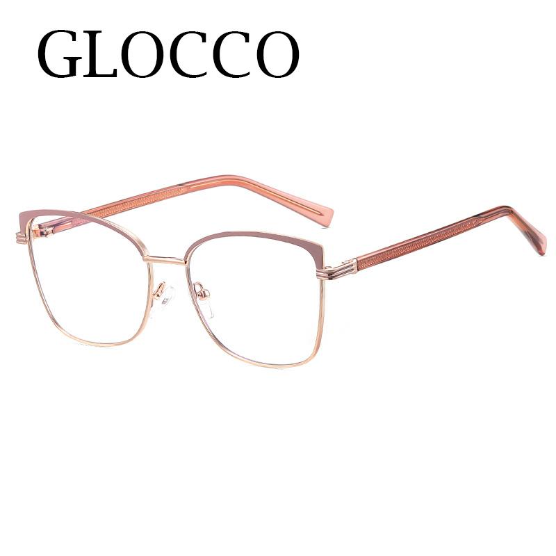 Anti-blue Light Semi Computer Stylish Office Screen Goggle Clear Transparent Spring hinge UV400 Rimless Ladies Myopia Glasses Female Eyewear