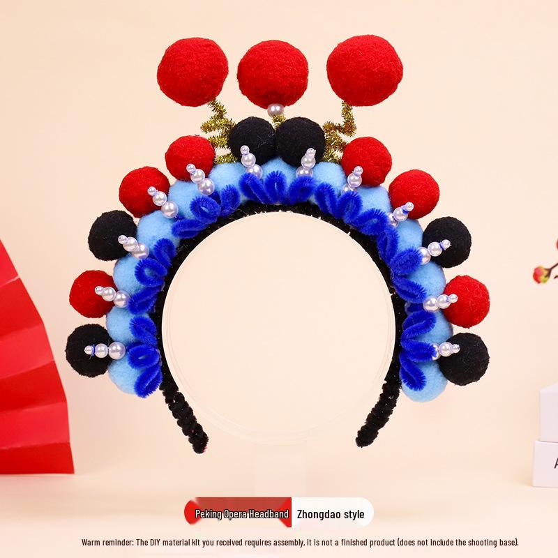 DIY Peking Opera Headband & Hair Accessories Kit for Dragon Boat Festival Team-Building Activity
