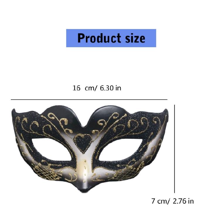 Luxurious Kids Girls Half Face Venetian Mask Mardi Gras Glitter Mask for Masquerade Prom Parties and Themed Celebration