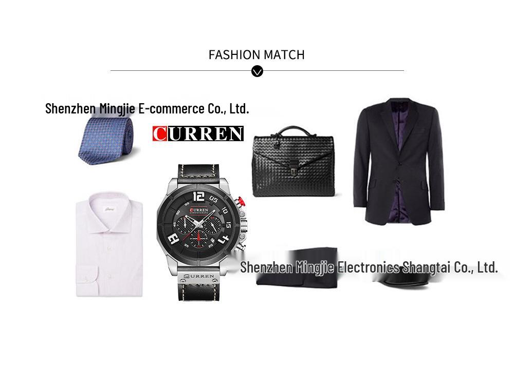 CURREN 8287 Men's Multifunctional Waterproof Business Watch with Calendar
