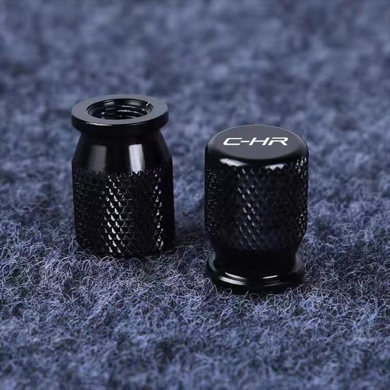 4pcs Car Wheel Tire Valve Caps Aluminum Airtight Covers Badge Emblem for Toyota C-HR CHR Accessories