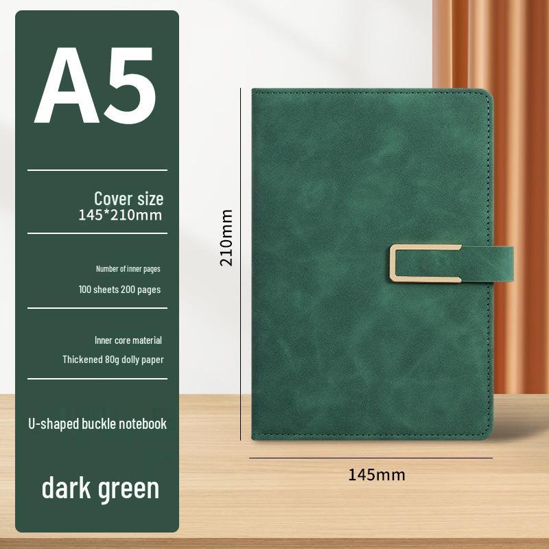 Business A5 Notebook Gift Set with U-shaped Buckle Hardcover - Customizable LOGO for Students and Offices