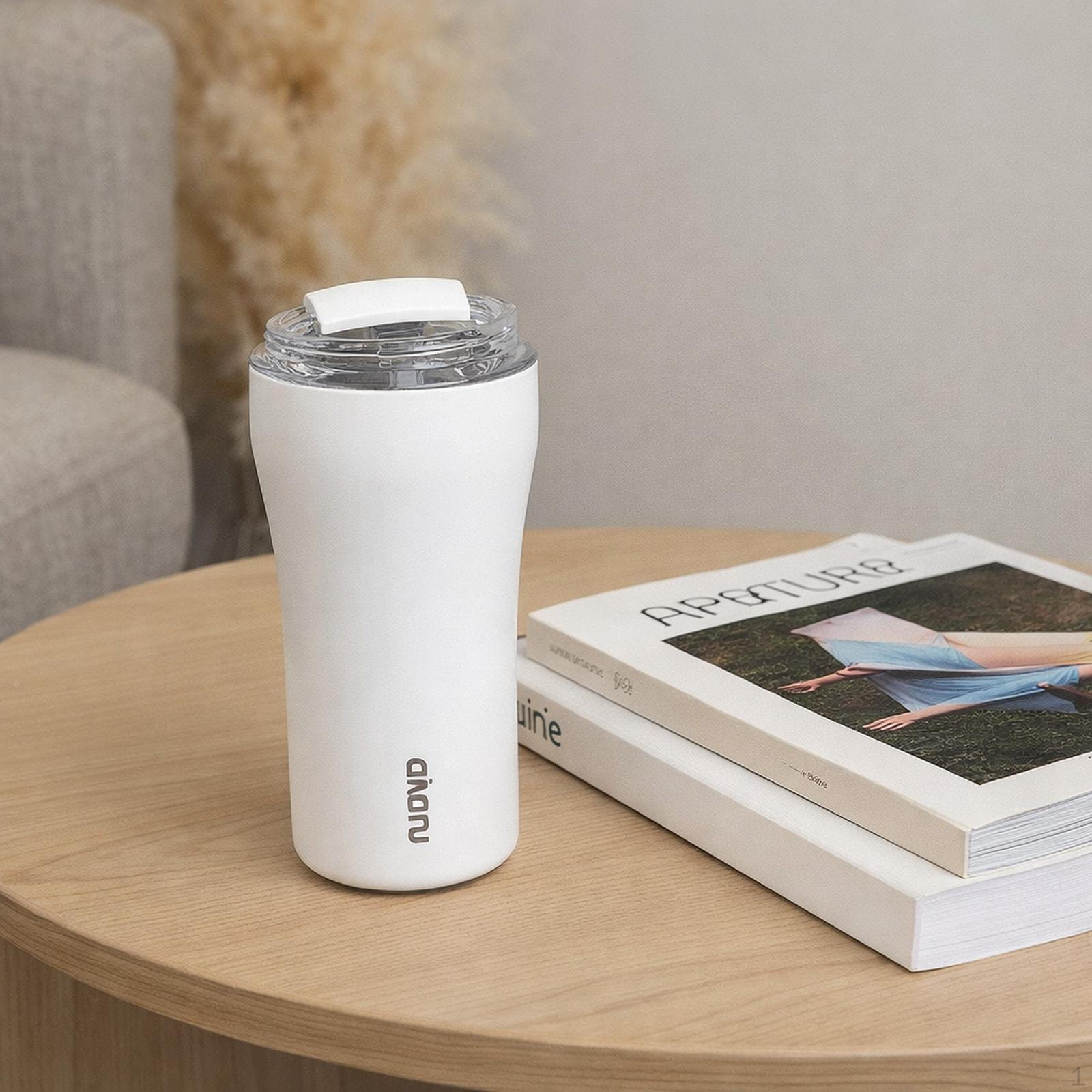 

Stainless Steel Coffee Mug Insulated Water Bottle Cold Retention with Handle Thermal Travel for белый