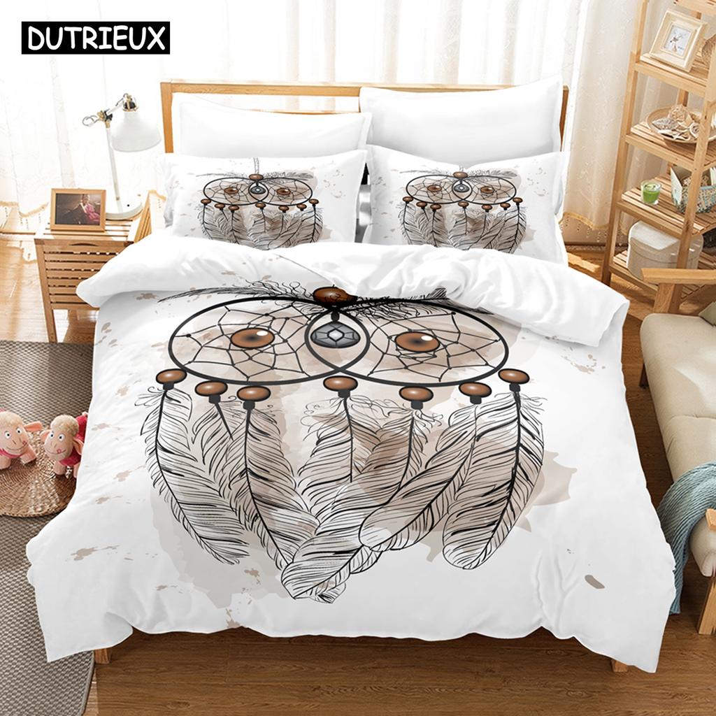 3D Printed  Dream Catcher Bedding Set Down Quilt Cover With Pillowcase Double SIngle King