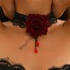 Gothic Flower Choker Necklace For Women Lace Rose Blossom Neck Chain Neck Accessory Halloween Jewelry