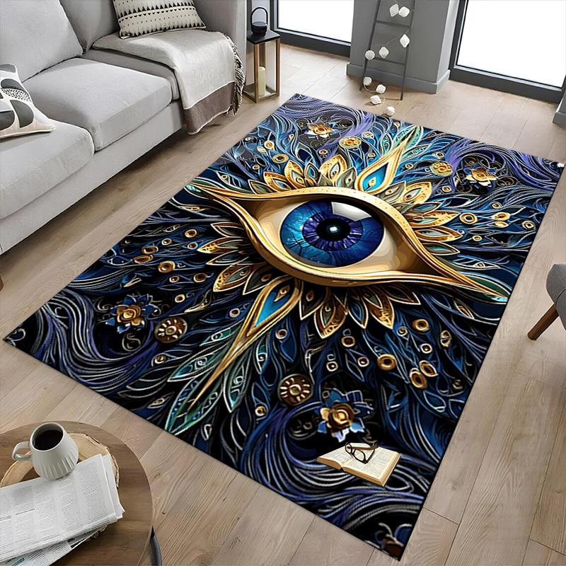 1PC Eye Pattern Carpet Ultra Soft, Thick & Absorbent, Non Slip Machine Washable Mat for Entryway