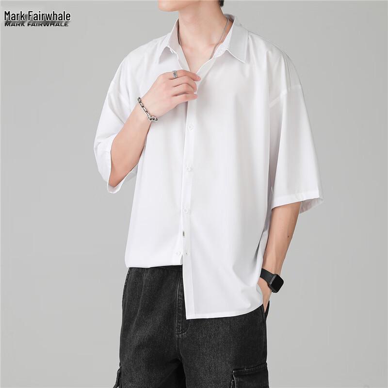 Mark Fairwhale Men's Ice Silk Casual Short-Sleeve Shirt