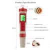 Multifunctional PH Meter Waterproof Water Quality Tester PH/TDS/EC/Temp Detector PH Test Pen with backlight for Aquarium Pool