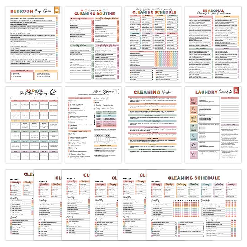 Cleaning Planner For Adhd Adults Women Kids,Household Daily Cleaning Schedule And Checklist Organizing Notebook