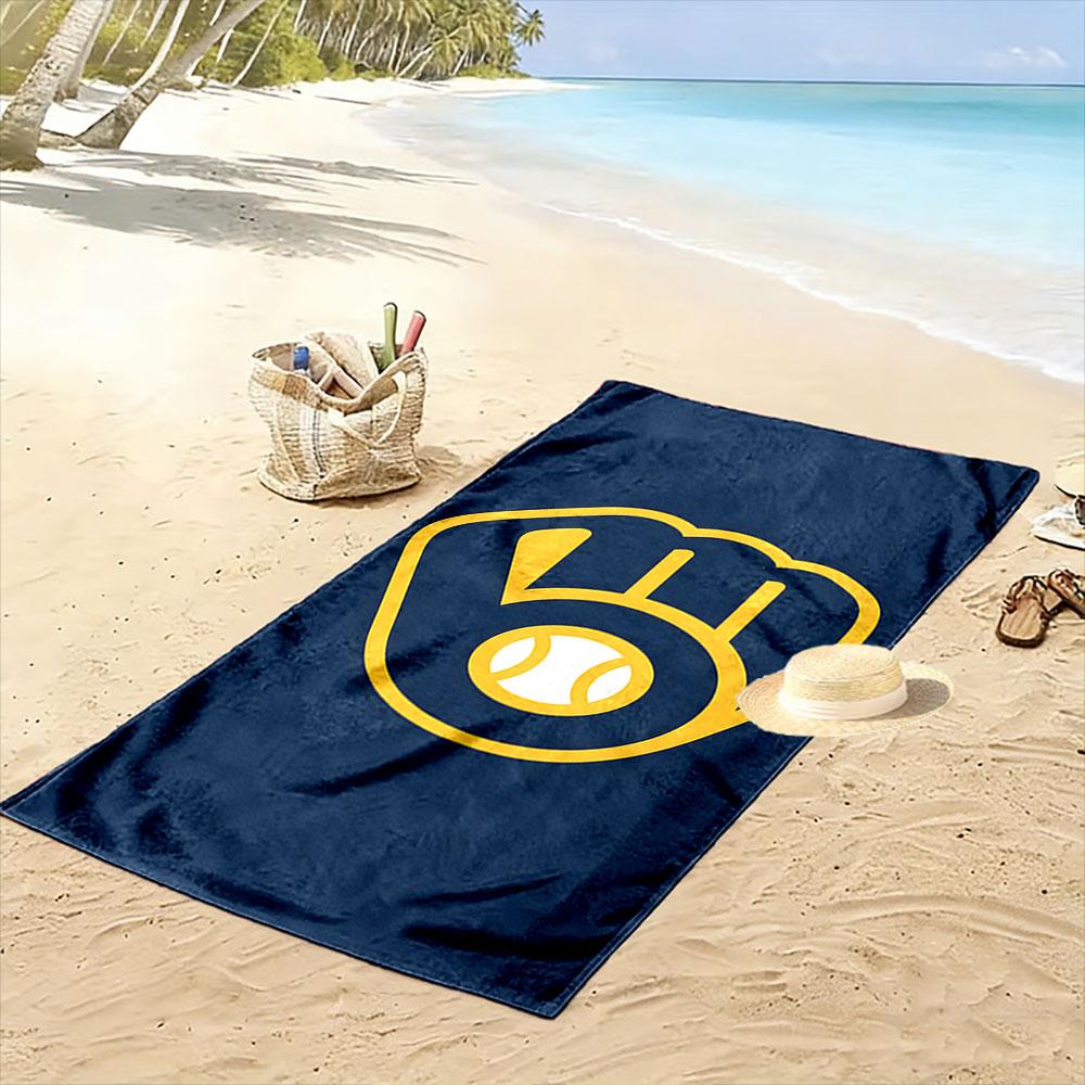 Yellow Baseball Glove with Ball Design Patterned beach towel quick dry perfect for travel outdoor sports jogging the beach and swimming