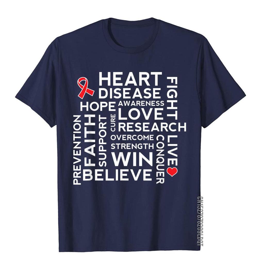 Heart Disease Awareness TShirt Support Walk Tee Beach Tops Shirts For Men Cotton T Shirts Vintage Fashion