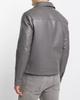 Genuine Soft Lambskin Leather Grey Men's Jacket Bomber Handmade Biker Motorcycle