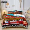 Boys Cartoon Car Duvet Cover Bedding Set Construction Vehicles Comforter Cover Kid Cartoon Machinery Truck Soft Polyester Decor