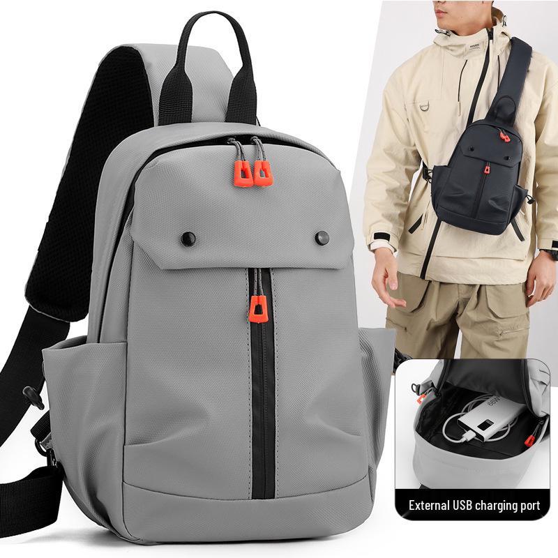 Men's Trendy Large-Capacity Lightweight Korean Style Multifunctional Crossbody Chest Bag
