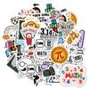 35pcs Educational Mathematics Stickers Cartoon Geometry Teacher Reward Stickers Stationery Stickers For Guitar Laptop Helmet